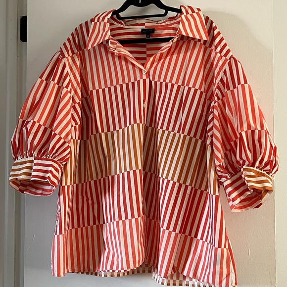 Who What Wear Tops - Who what wear stripe button down - plus size 4x